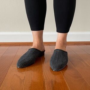 ENZO ANGIOLINI Women's Navy Woven Raffia Slip-On Mules Shoes - Sz 8.5